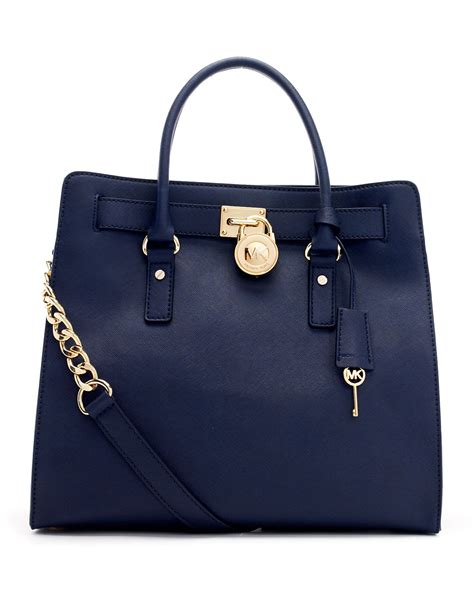 michael kors hamilton bag navy large|Michael Kors large saffiano tote.